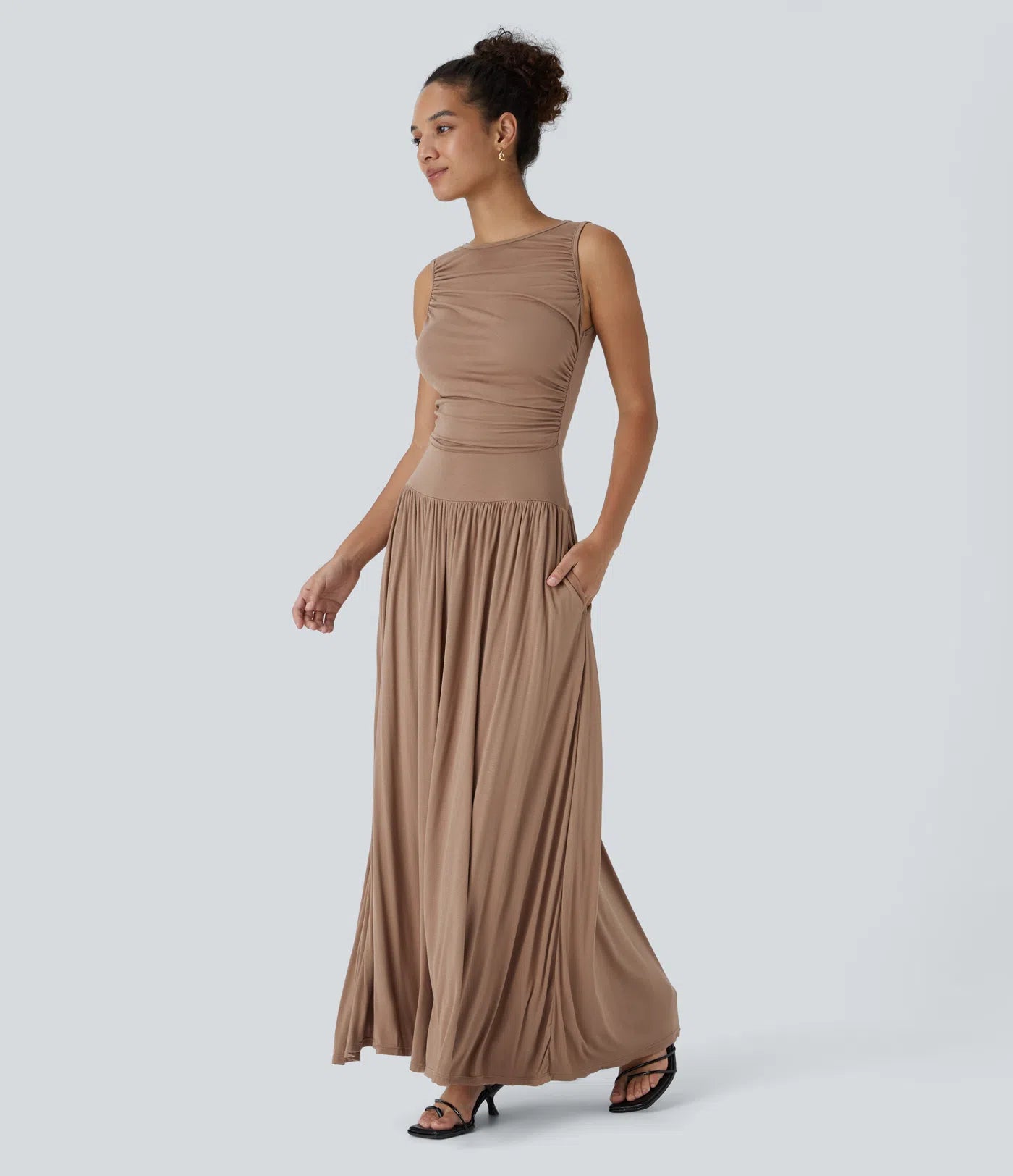 Mandy | Elegante & Comfortabele Maxi Jurk met Ruches en Steekzakken
