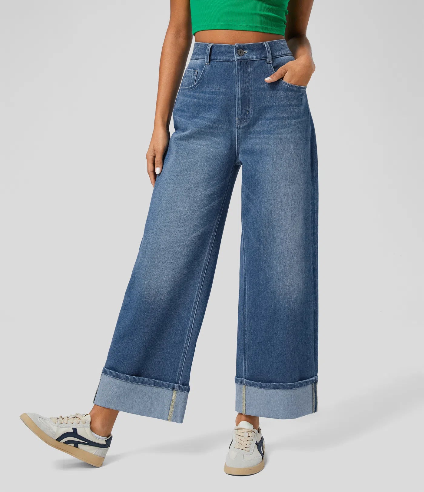 Manouk | Wijde Jeans Met Hoge Taille & Comfortabele Fit