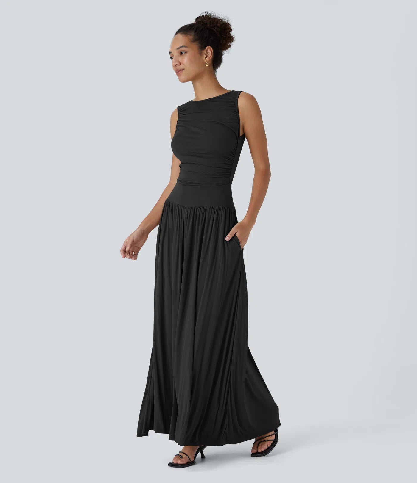 Mandy | Elegante & Comfortabele Maxi Jurk met Ruches en Steekzakken
