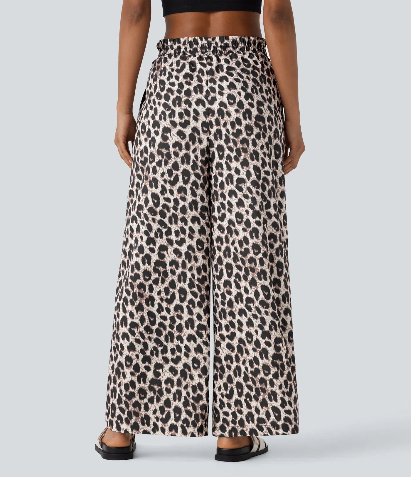 Lisette | Casual Broek Met Hoge Tailleband & Luipaardprint
