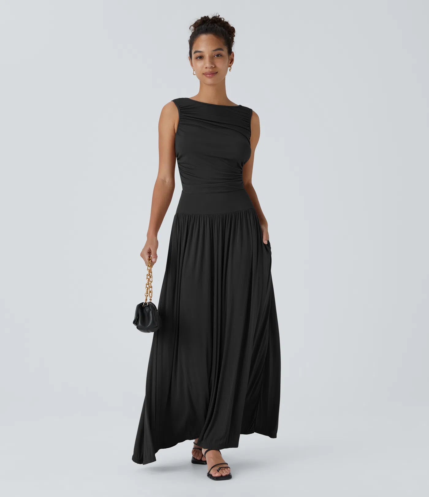 Mandy | Elegante & Comfortabele Maxi Jurk met Ruches en Steekzakken