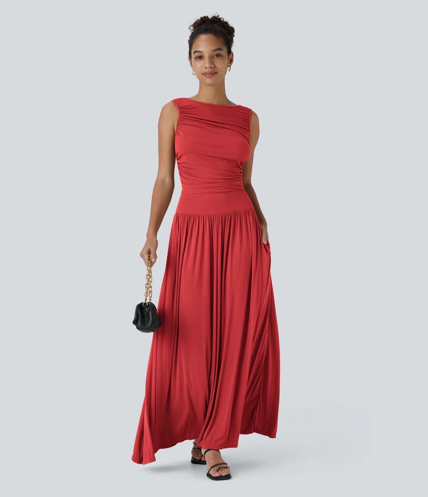Mandy | Elegante & Comfortabele Maxi Jurk met Ruches en Steekzakken