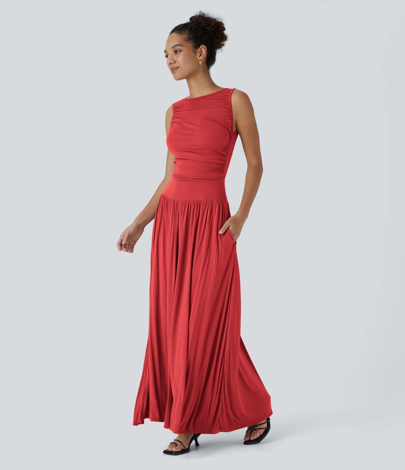 Mandy | Elegante & Comfortabele Maxi Jurk met Ruches en Steekzakken