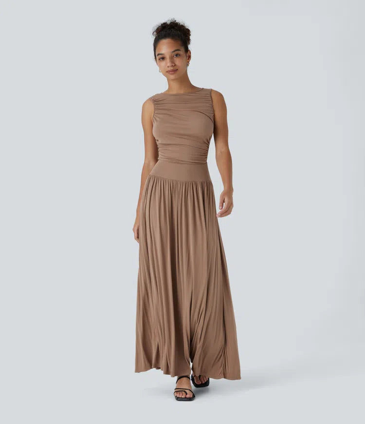Mandy | Elegante & Comfortabele Maxi Jurk met Ruches en Steekzakken