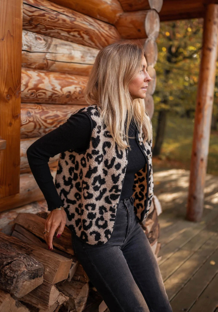 Fiona | Luipaardprint Dames Vest