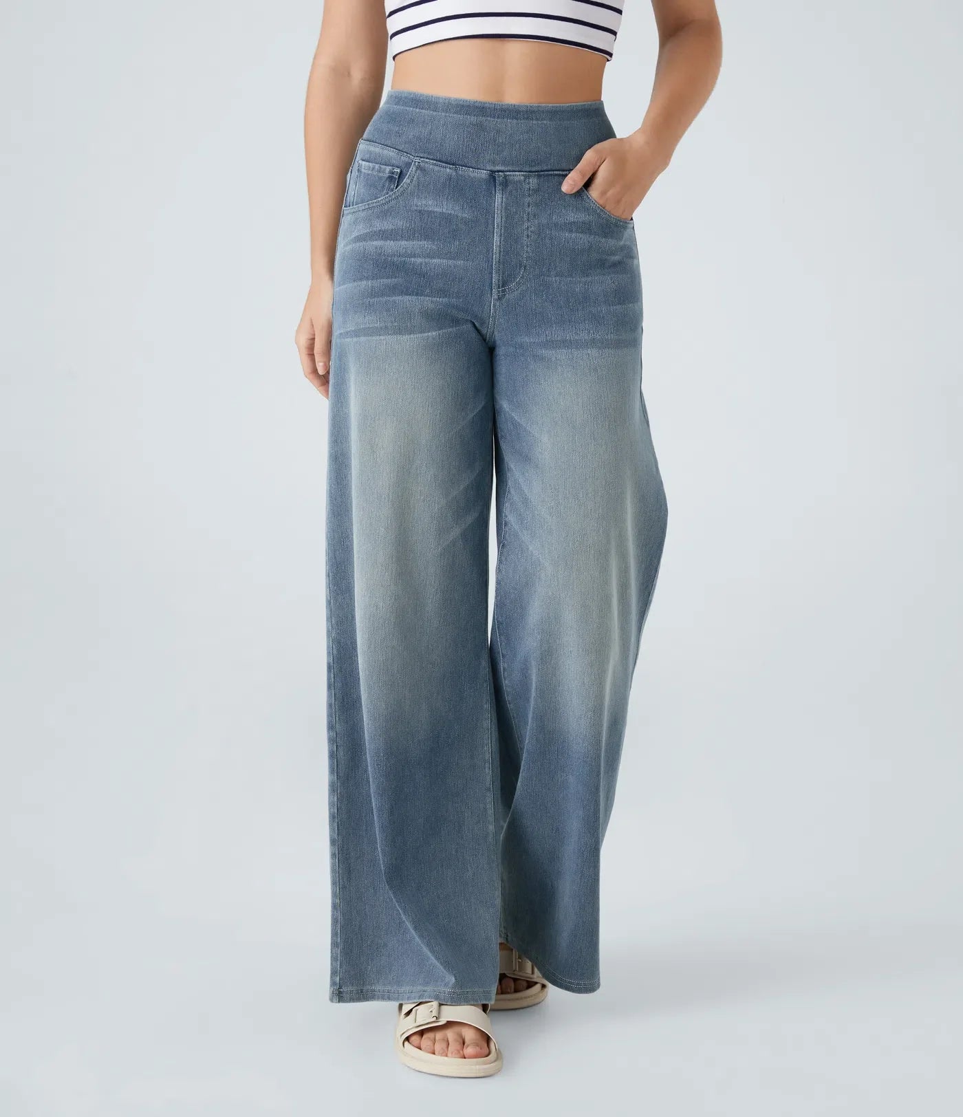 Charlotte | Elastische broek met hoge taille