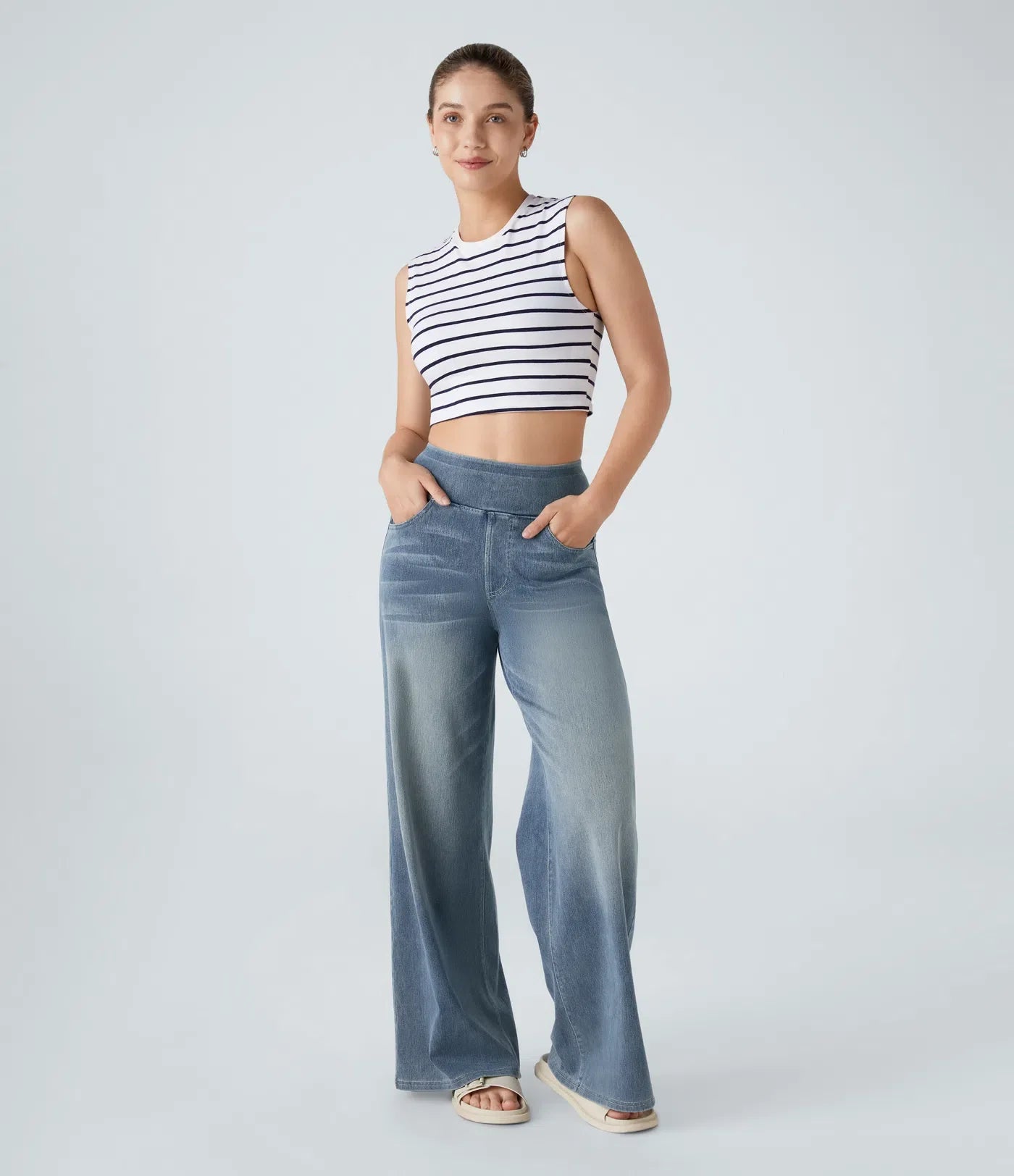 Charlotte | Elastische broek met hoge taille