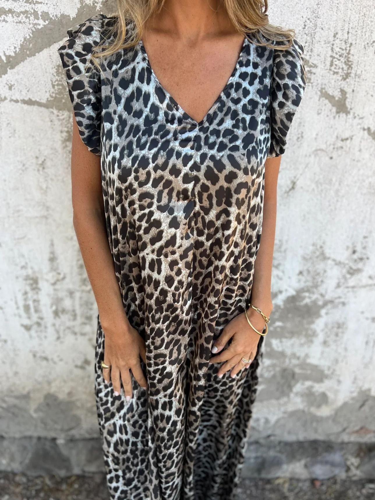 Cindy | Elegante Dames Jumpsuit Met Luipaardprint