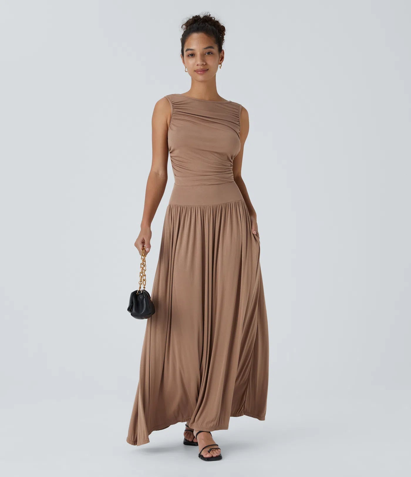 Mandy | Elegante & Comfortabele Maxi Jurk met Ruches en Steekzakken