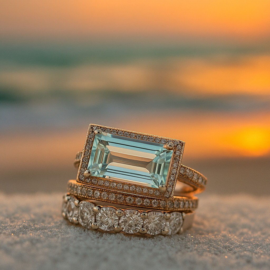 Marilys | Set van Zee Ringen in Glas