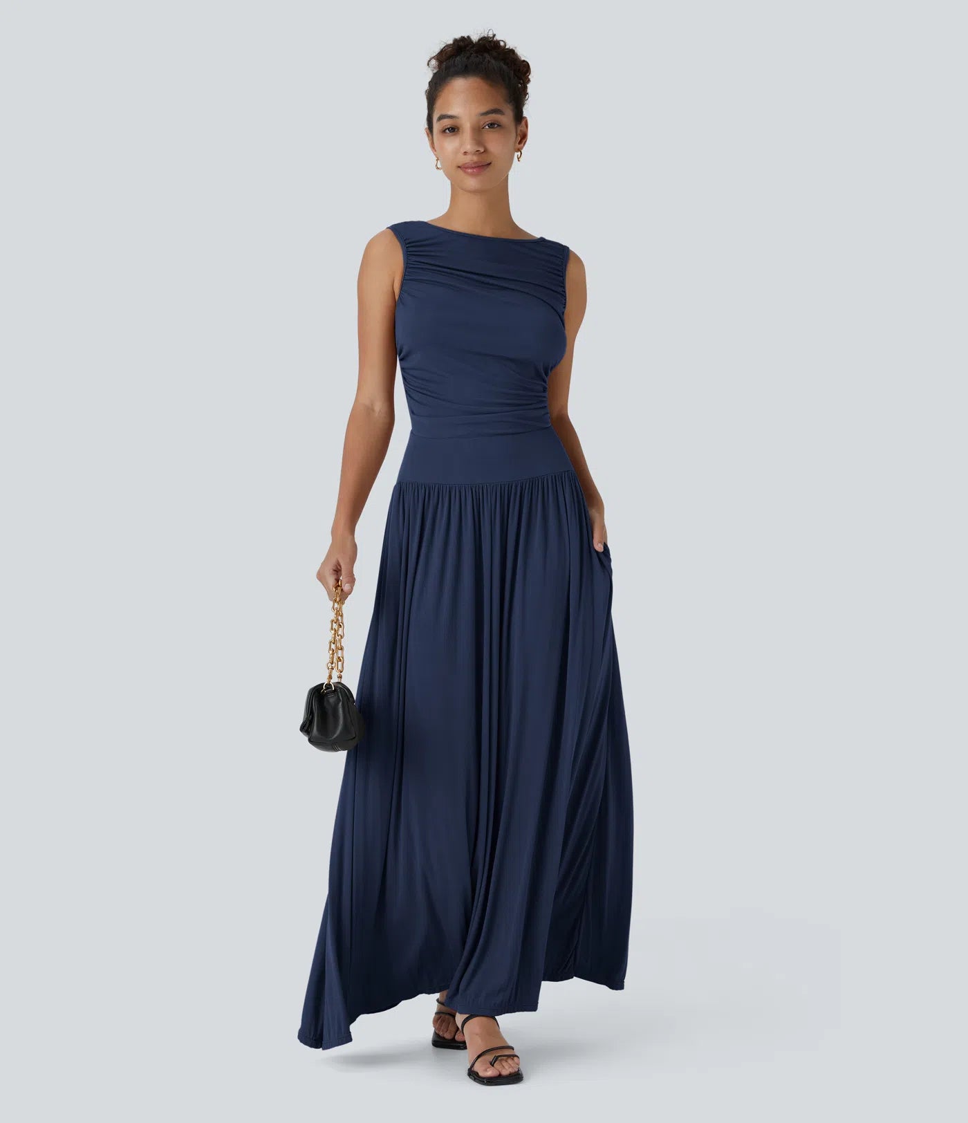 Mandy | Elegante & Comfortabele Maxi Jurk met Ruches en Steekzakken