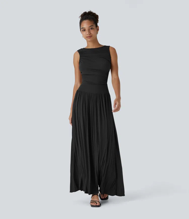 Mandy | Elegante & Comfortabele Maxi Jurk met Ruches en Steekzakken