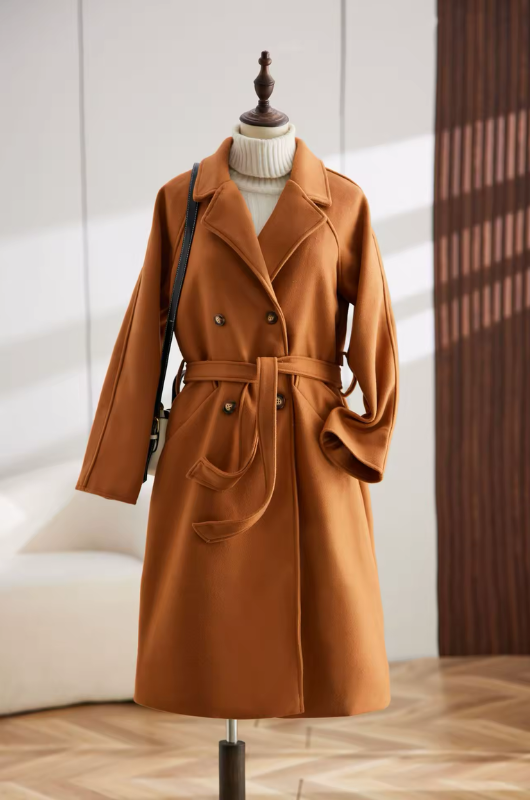 Lotte | Lange Kasjmier Trenchcoat Jas