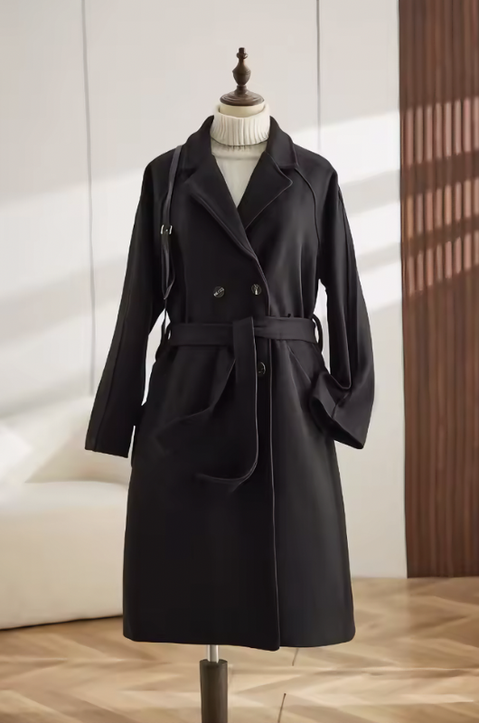 Lotte | Lange Kasjmier Trenchcoat Jas