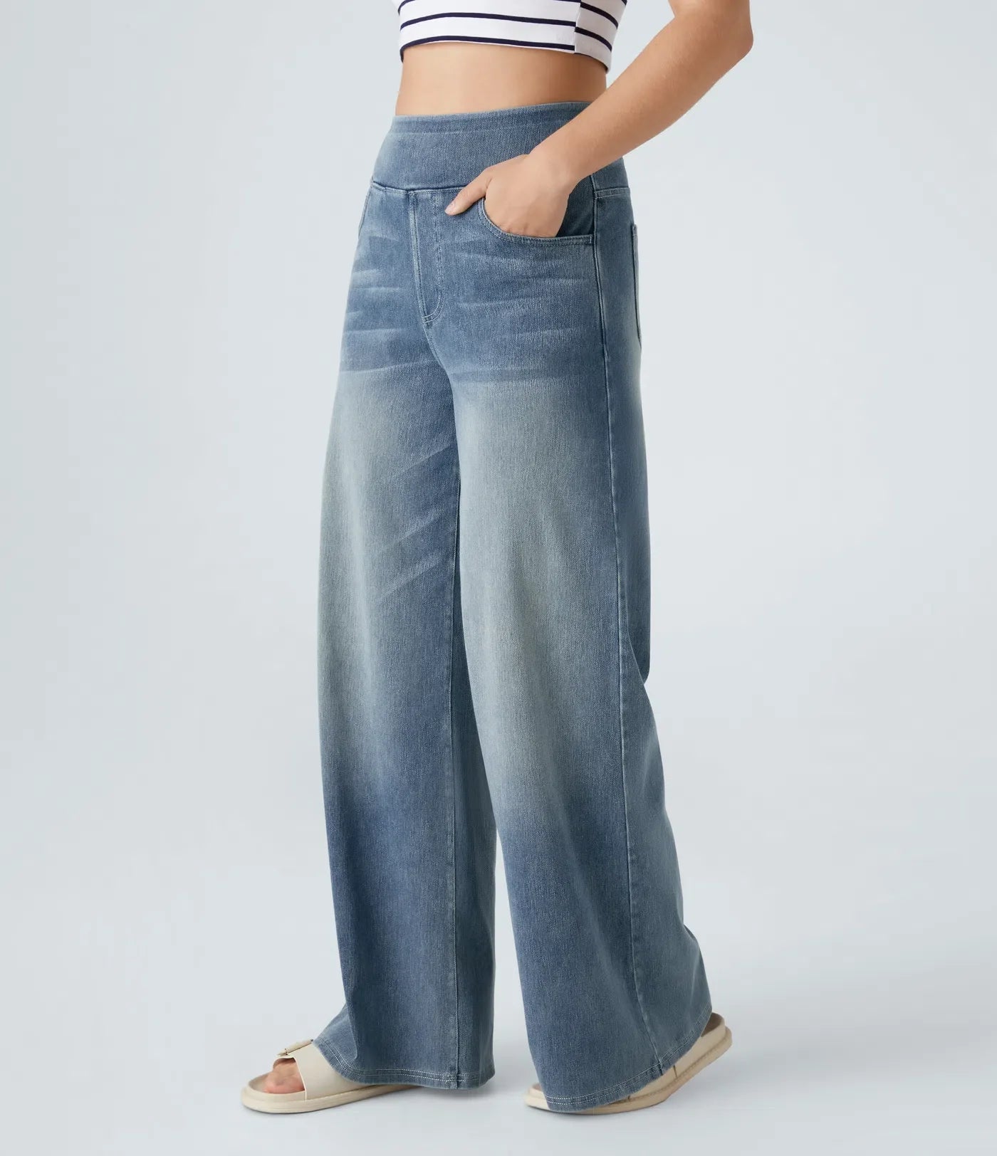 Charlotte | Elastische broek met hoge taille