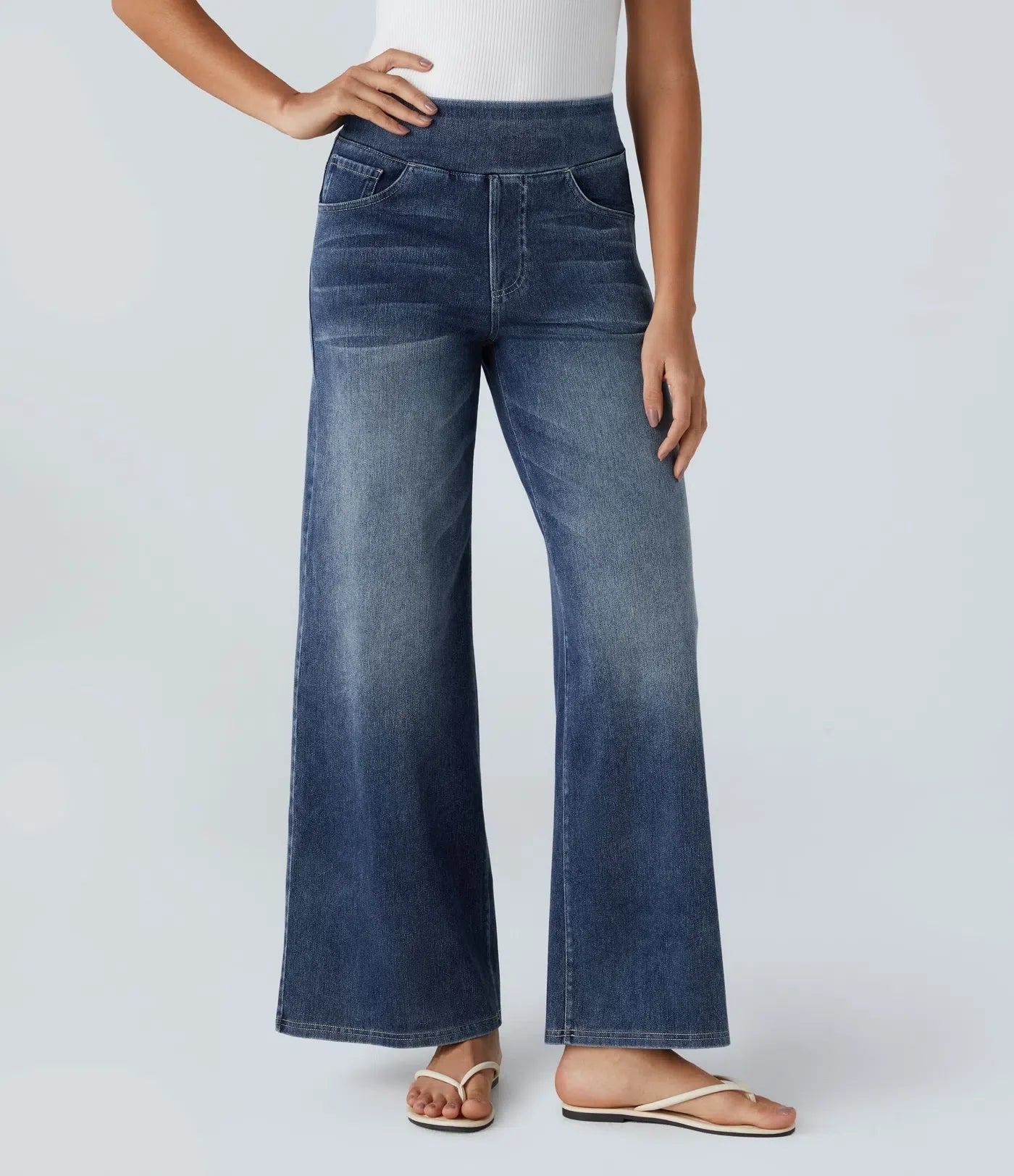Charlotte | Elastische broek met hoge taille