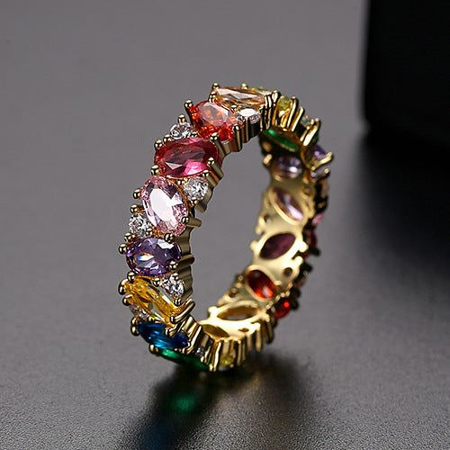 Vintage gekleurde zirkoonring